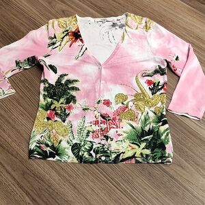 Vertigo Paris Pink Floral Cardigan